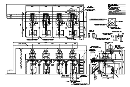 Snacks Packing Line with 4pcs Machines